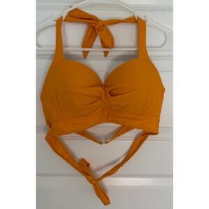 Mustard Yellow Tie-Back Bikini Swim Top - Size Large